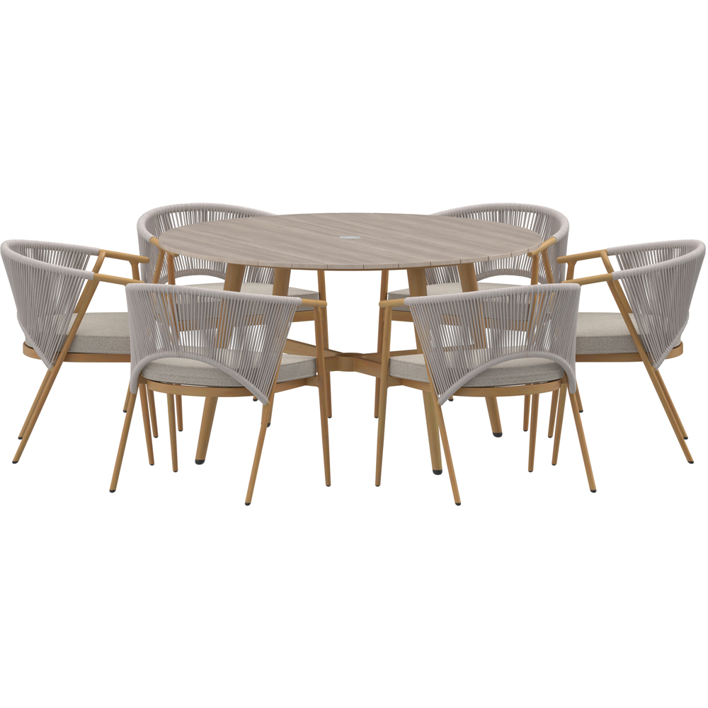 Charles Bentley Almada 6 Seater Rope Weave Garden Dining Set Image 2