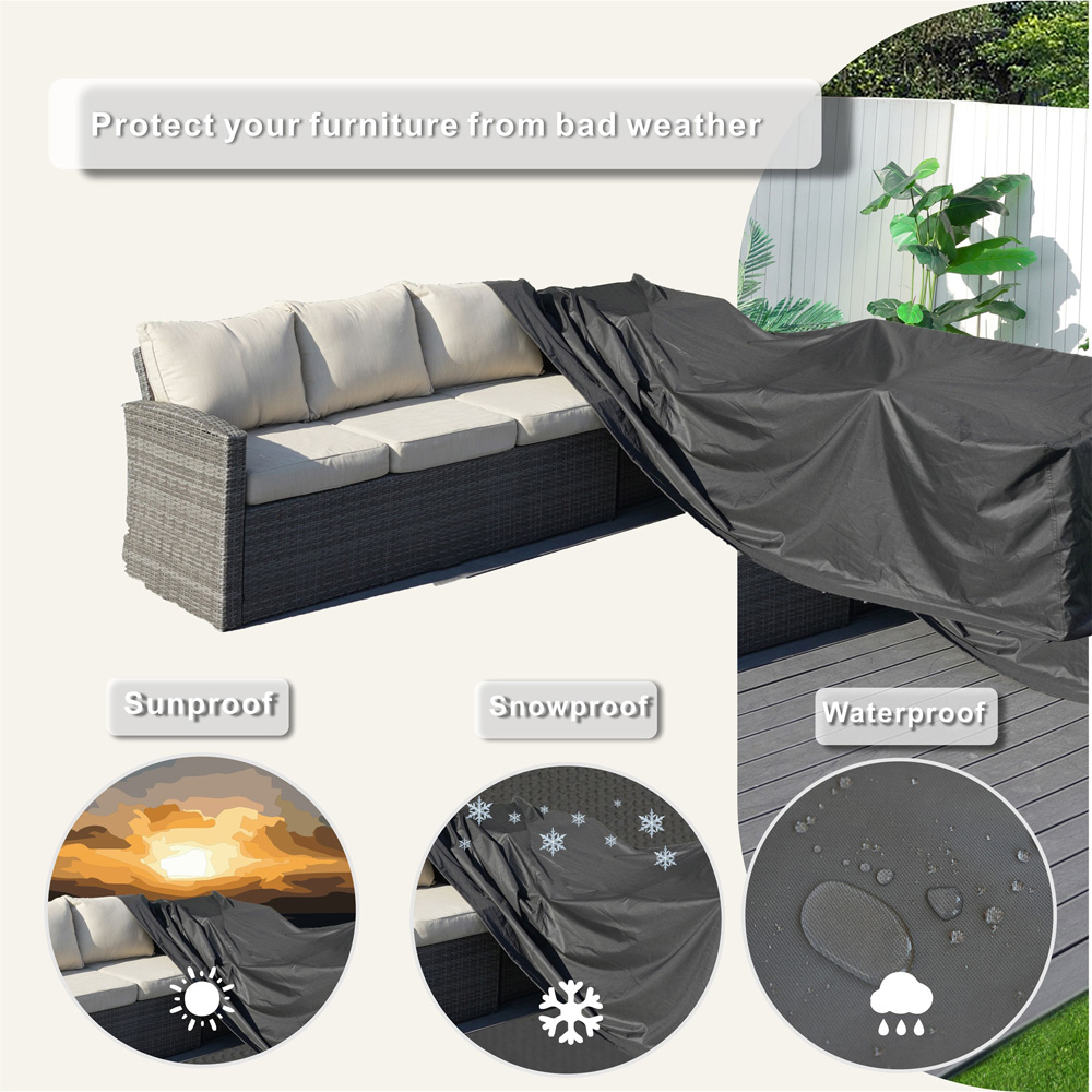 Direct Wicker L-Shaped Sofa Rain Cover 255 x 255cm Image 7