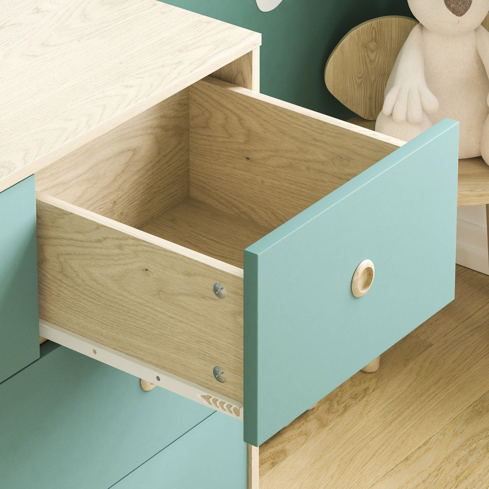 Junior Vida Neptune 5 Drawer Blue and Oak Storage Chest Image 4