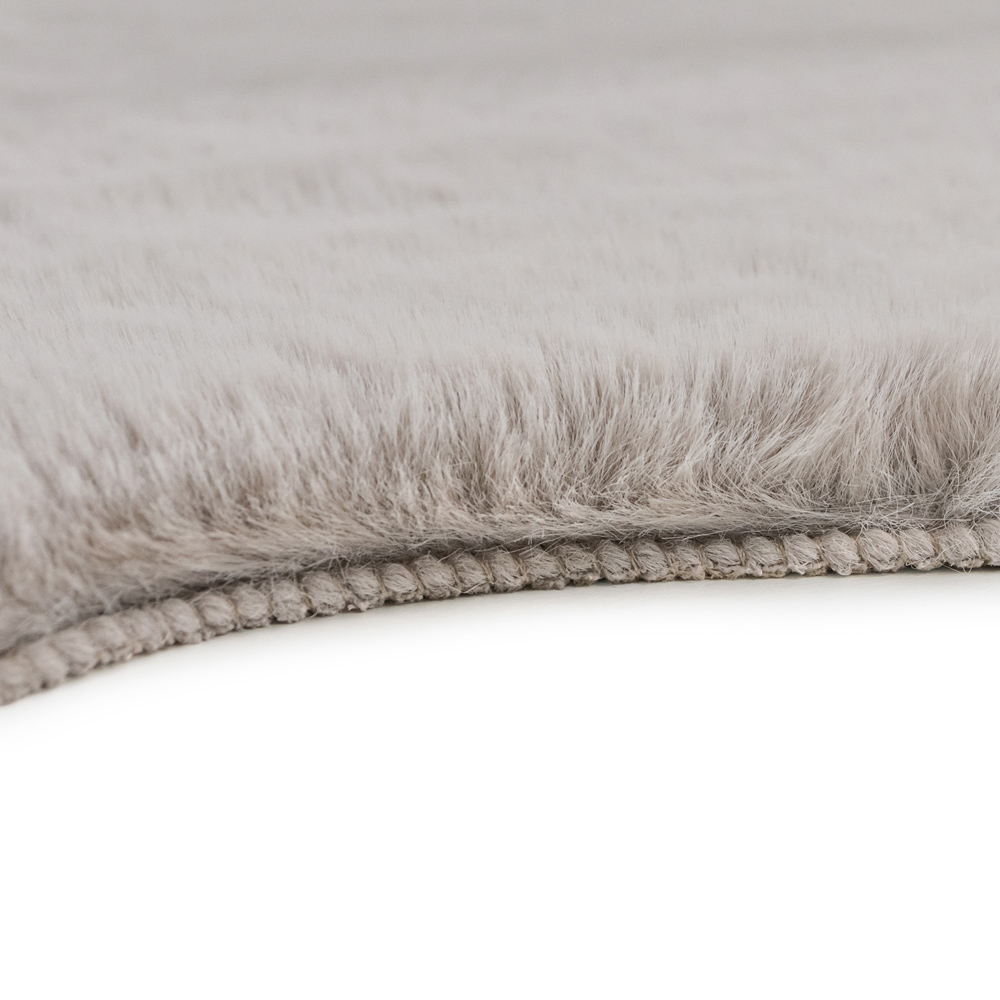 JVL Light Taupe Faux Fur Rug 60 x 90cm Image 5