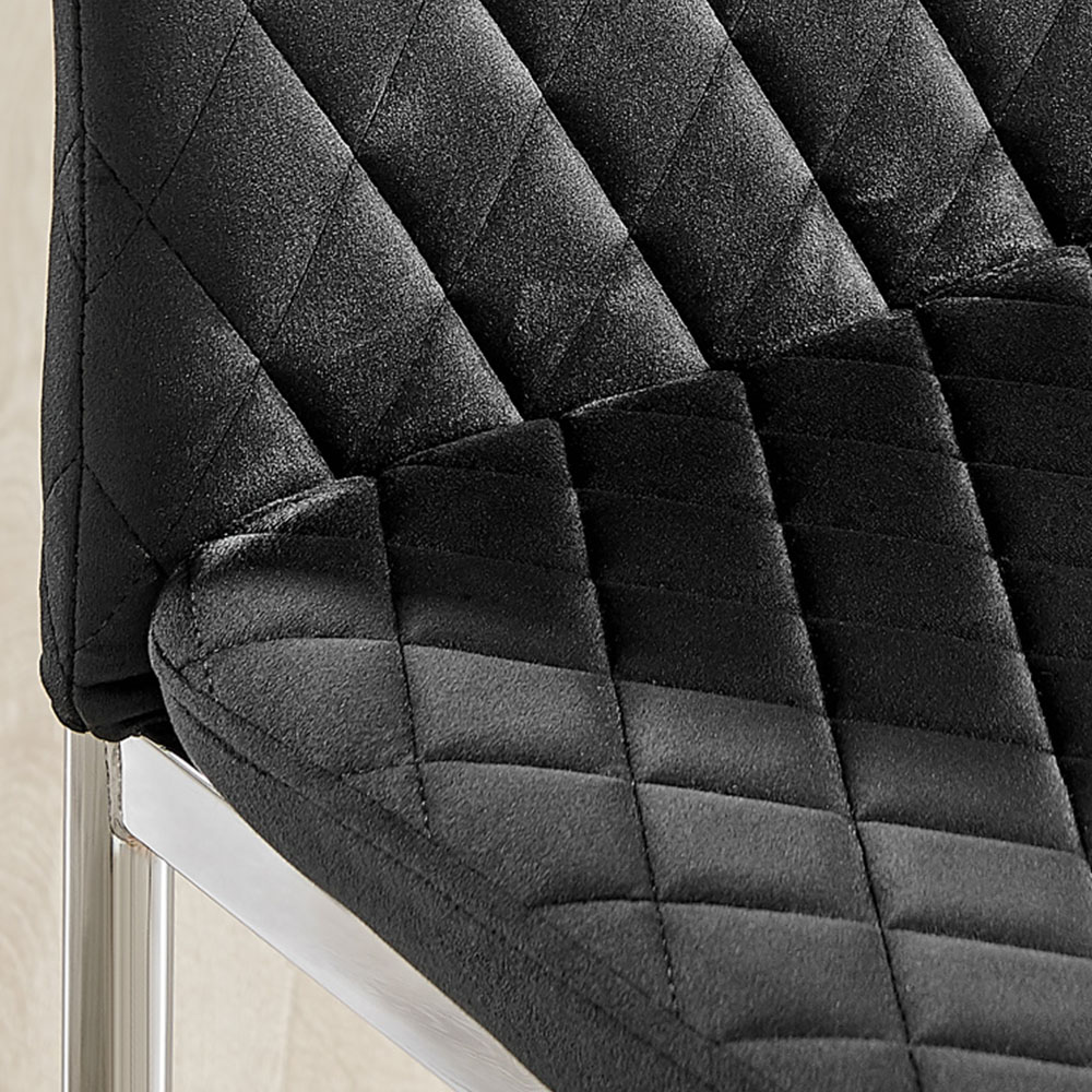 Furniturebox Arona Valera 4 Seater Round Dining Set Black and Chrome Image 8