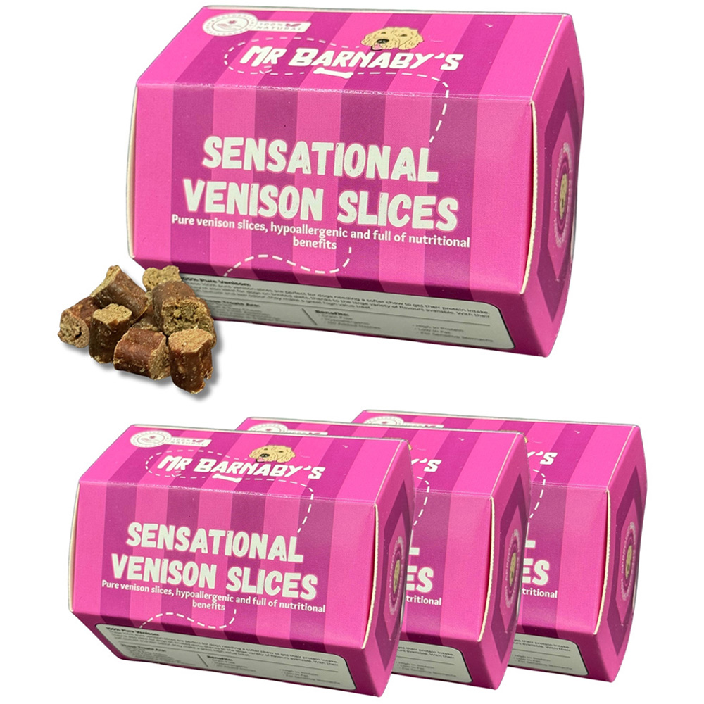 Mr Barnaby's Sensational Venison Slices Dog Treats 4 Pack Image 1