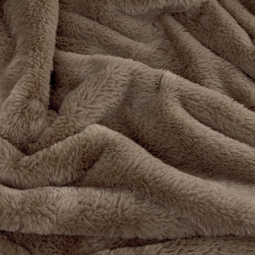 Furn Kallu Mocha Double-Sided Faux Fur Throw 130 x 180cm Image 3