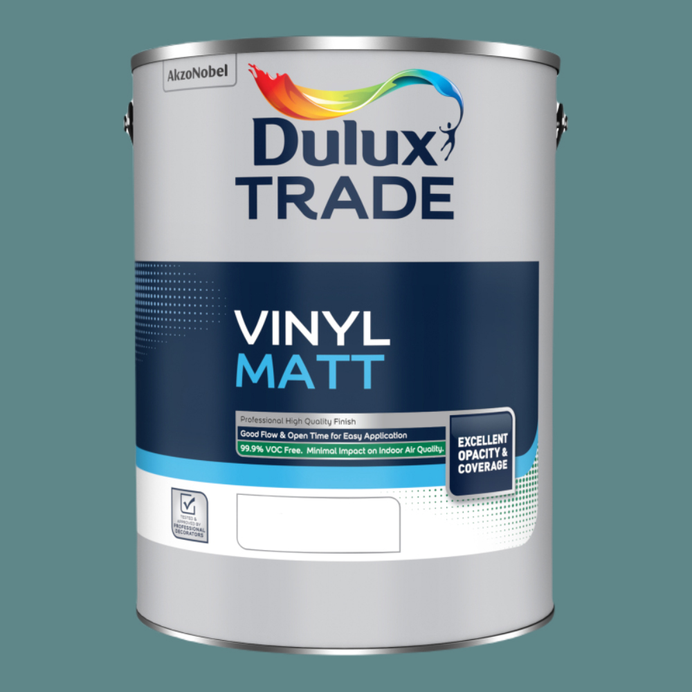 Dulux Trade Teal Voyage Walls and Ceilings Vinyl Matt Paint 5L Image 2