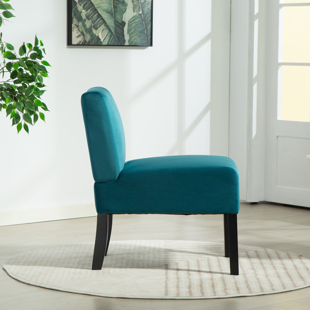 Artemis Home Valina Velvet Fabric Teal Accent Chair Image 3