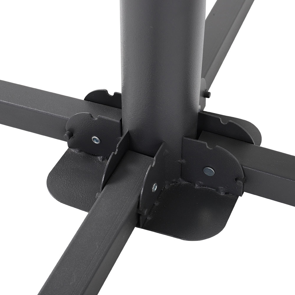 Living and Home Black Crank and Tilt Parasol with Foldable Base 3m Image 5