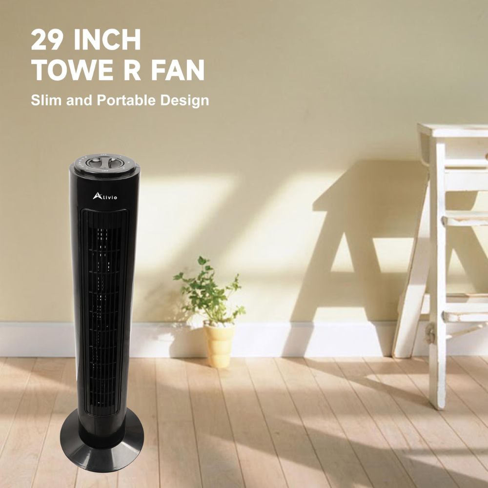 Alivio 3 Speed Oscillating Tower Fan 29 inch Image 7
