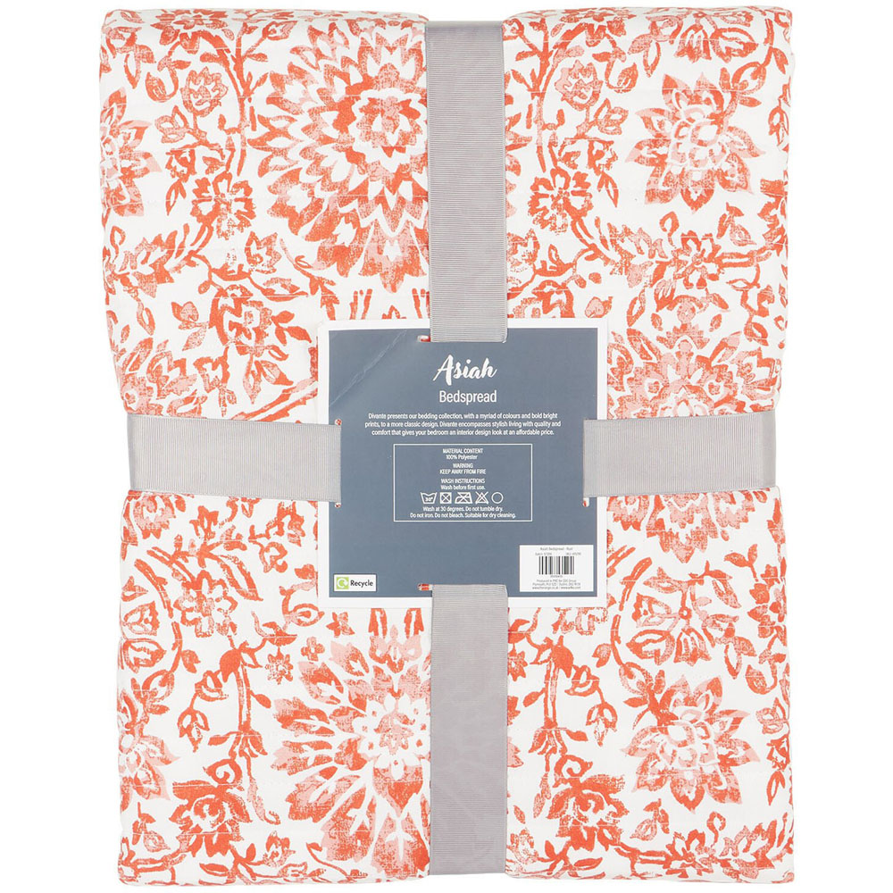 Asiah Printed Bedspread White and Rust Image 2