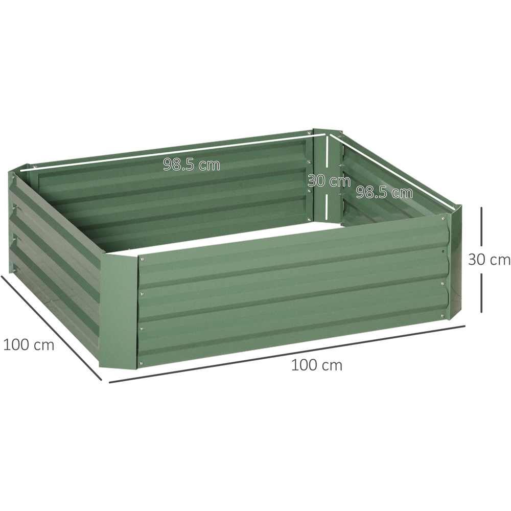 Outsunny Green Galvanised Steel Easy Setup Raised Garden Bed Planter 2 Pack Image 8
