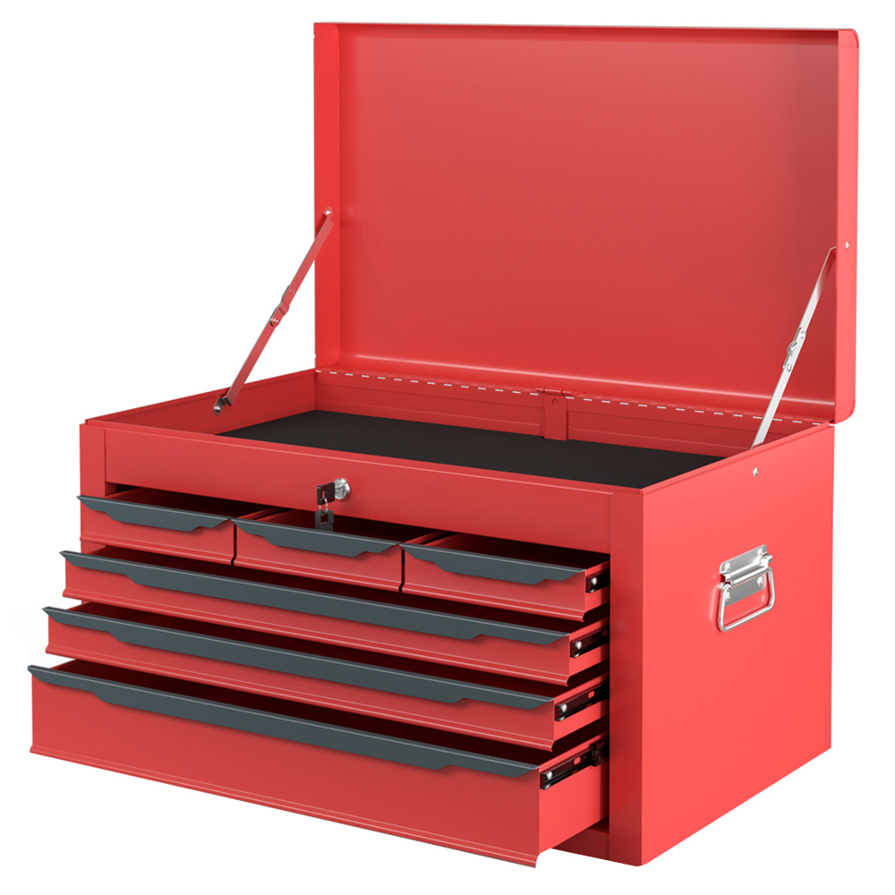 Costway 6 Drawer Red Steel Tool Box Chest Case Image 1