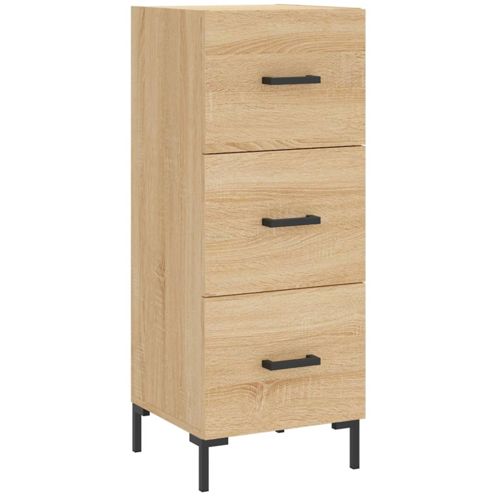 vidaXL 3 Drawer Sonoma Oak Narrow Sideboard Image 2
