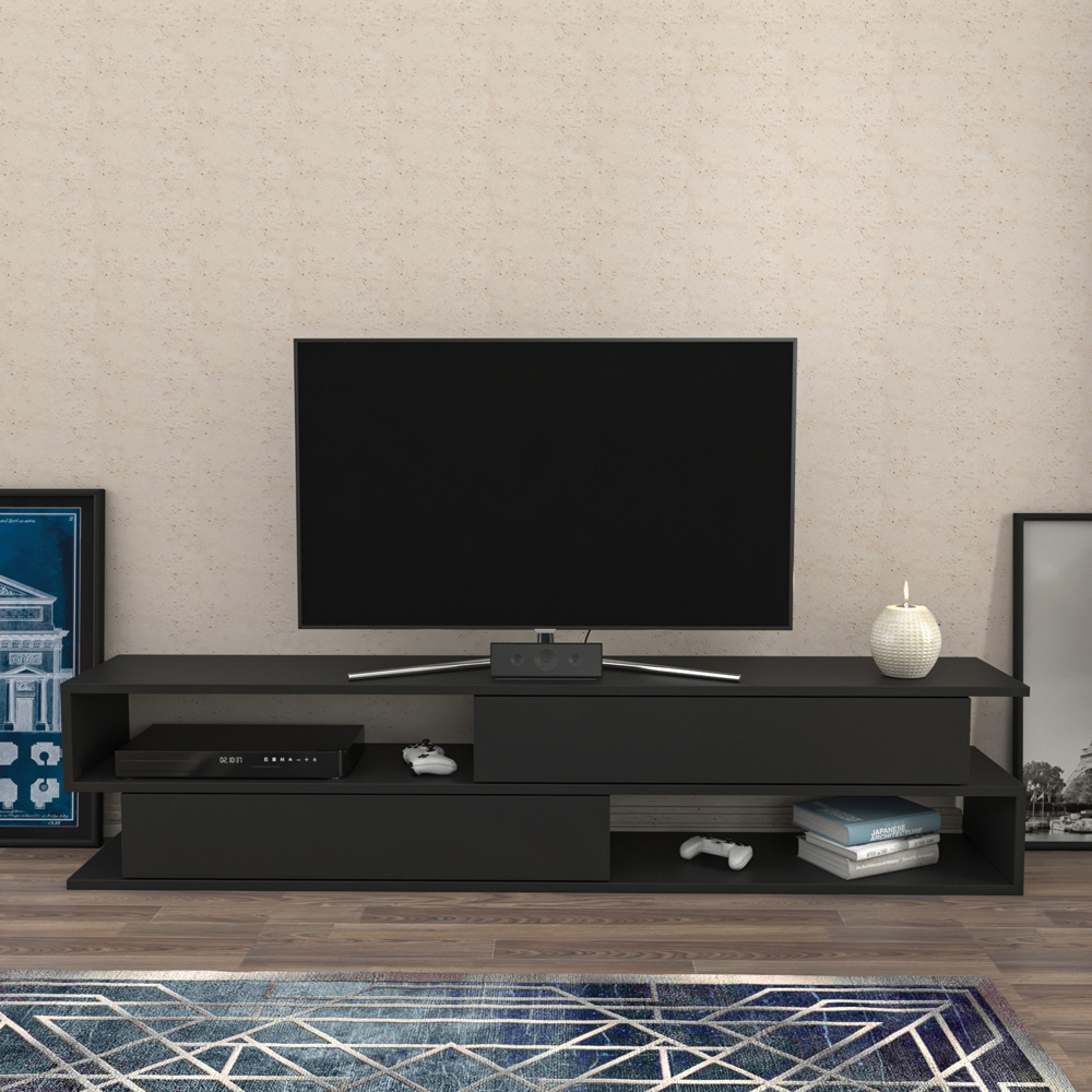 Decorotika Cortez 2 Shelf Anthracite TV Unit Image 5