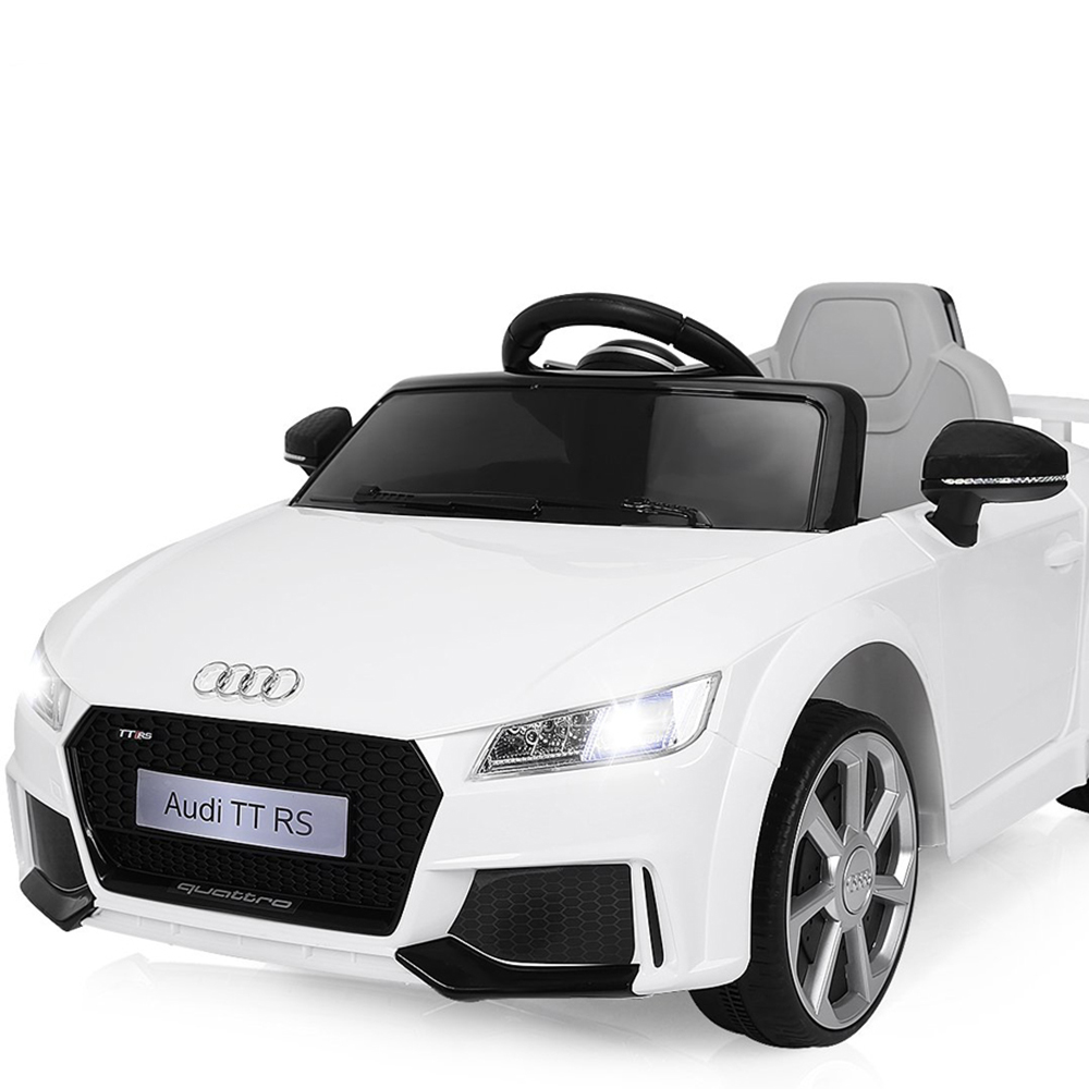 Costway Kids White Licensed Audi TTRS Ride On Car with 2 Motors and MP3 Music 12V Image 4