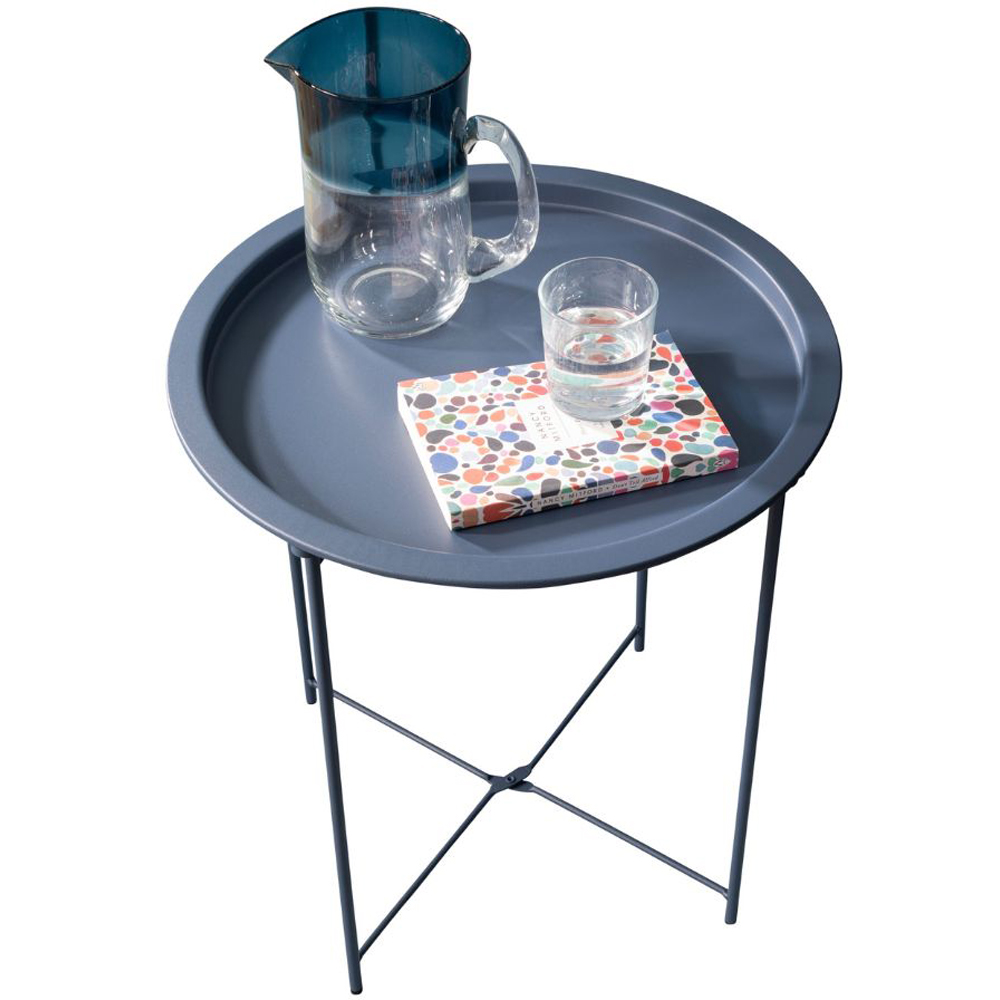 Noa and Nani Classic Blue Metal Side Table Image 2