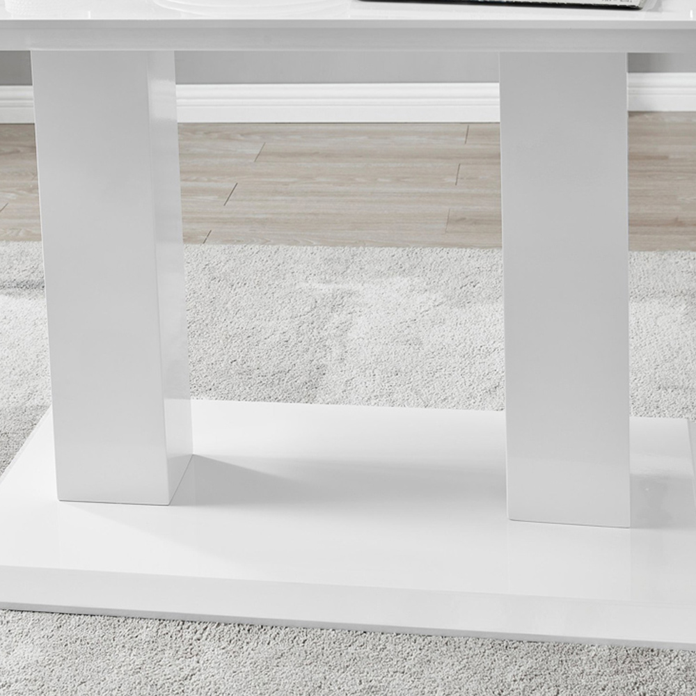 Furniturebox Molini Cesano 6 Seater Dining Set White Gloss Cream and Gold Image 6