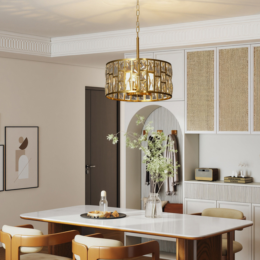 HOMCOM Modern Crystal Chandelier Mount Ceiling Light Image 2