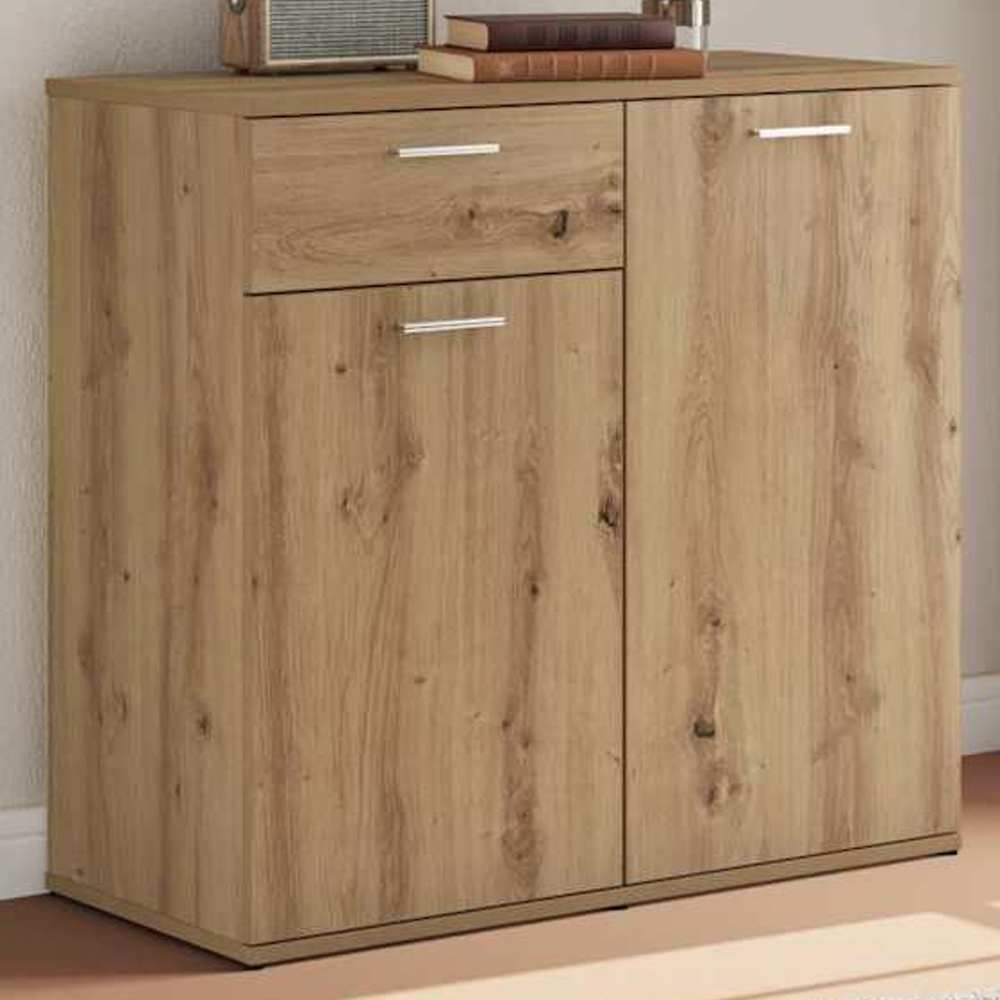 vidaXL 2 Door Single Drawer Artisan Oak Highboard Image 1