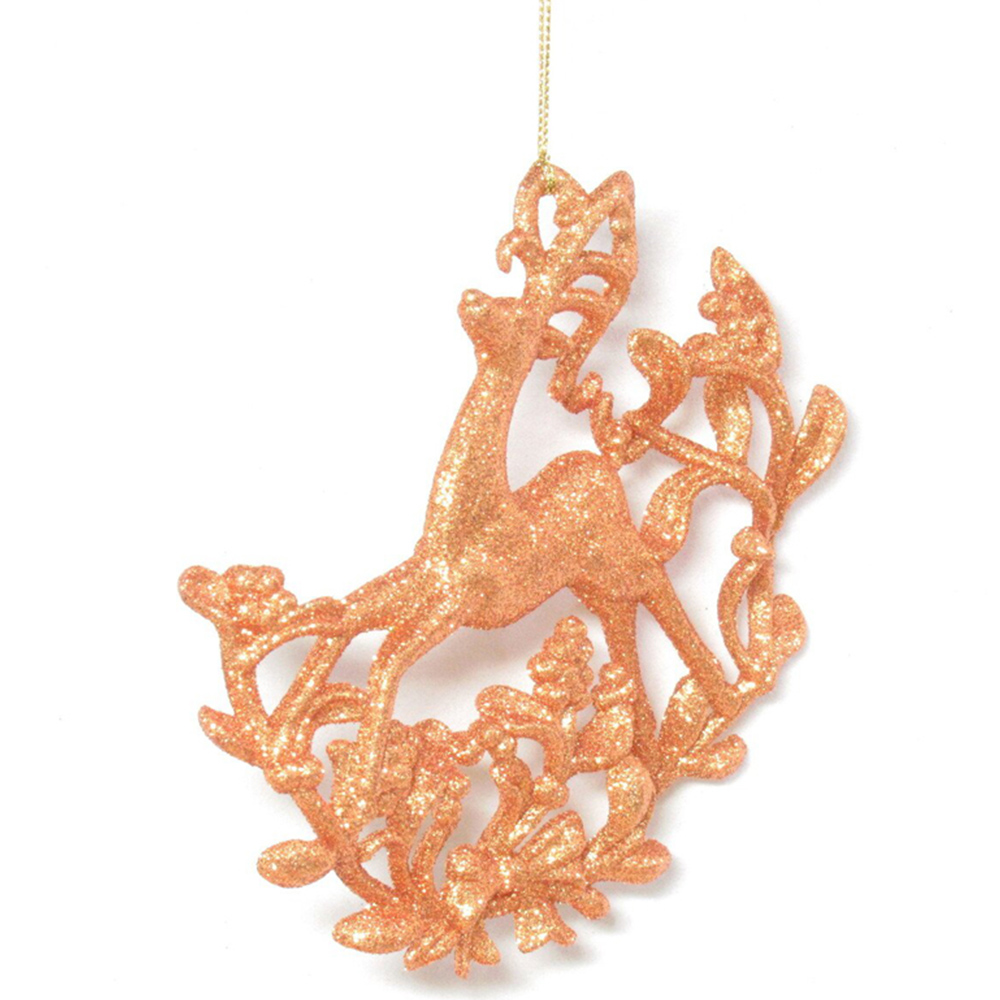 Glitter Forest Reindeer Hanging Decoration Amber Image 3