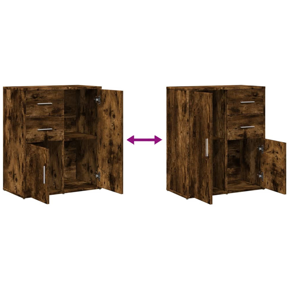 vidaXL 2 Door 2 Drawer Sonoma Oak Sideboard Set of 2 Image 8