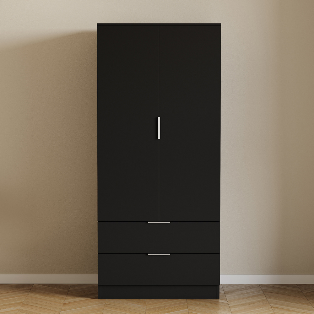 VIDA DESIGNS Trega 2 Drawer 2 Door Black Wardrobe Image 3