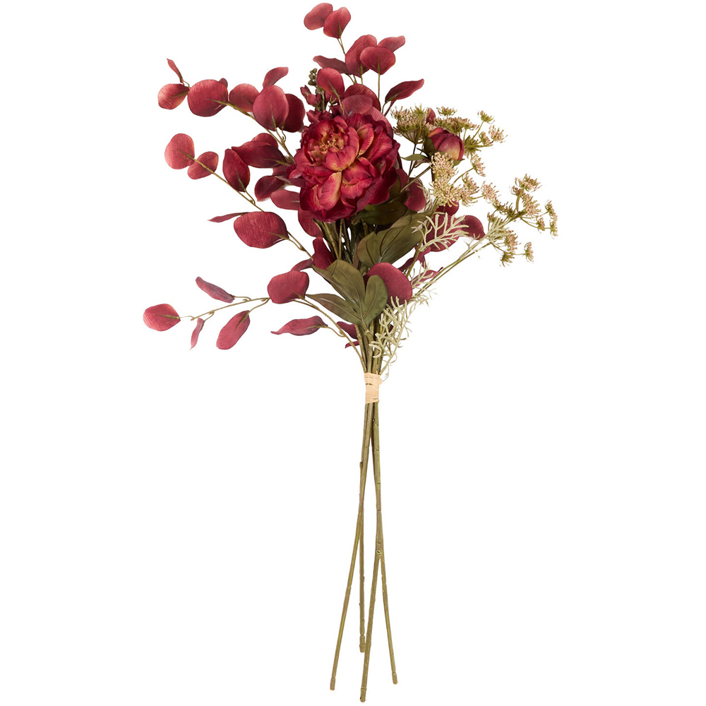 Delphinium and Peony Artificial Bouquet Burgundy Image 1
