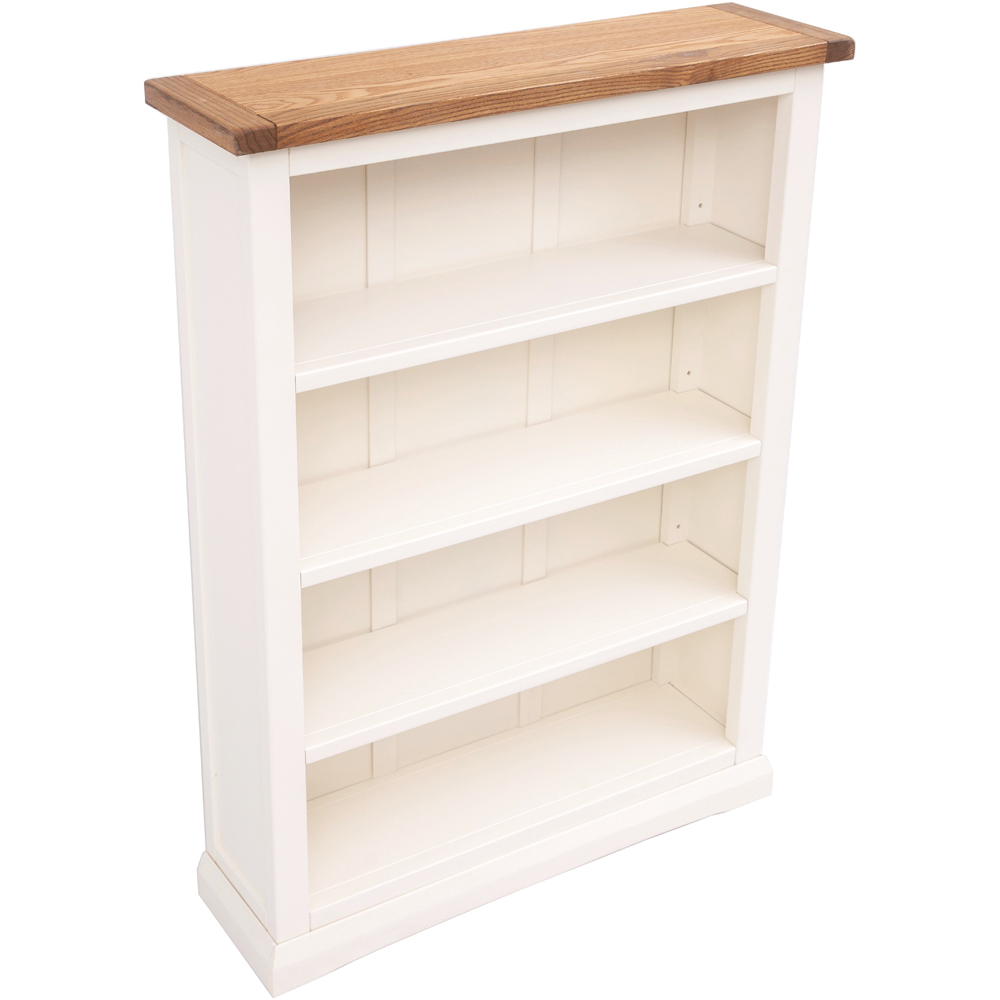 Cosenza 4 Shelf Off White Wide Bookcase Image 4