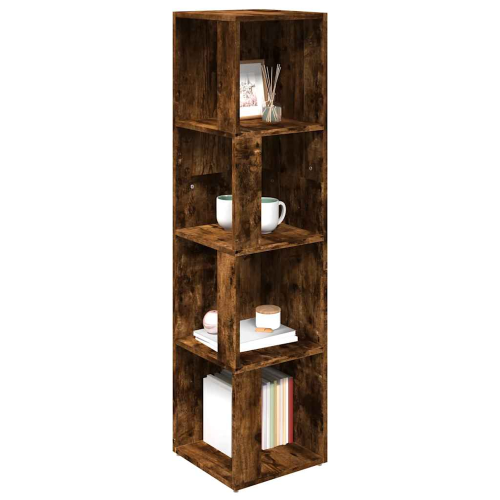 vidaXL 4 Shelf Smoked Oak Corner Cabinet Image 6