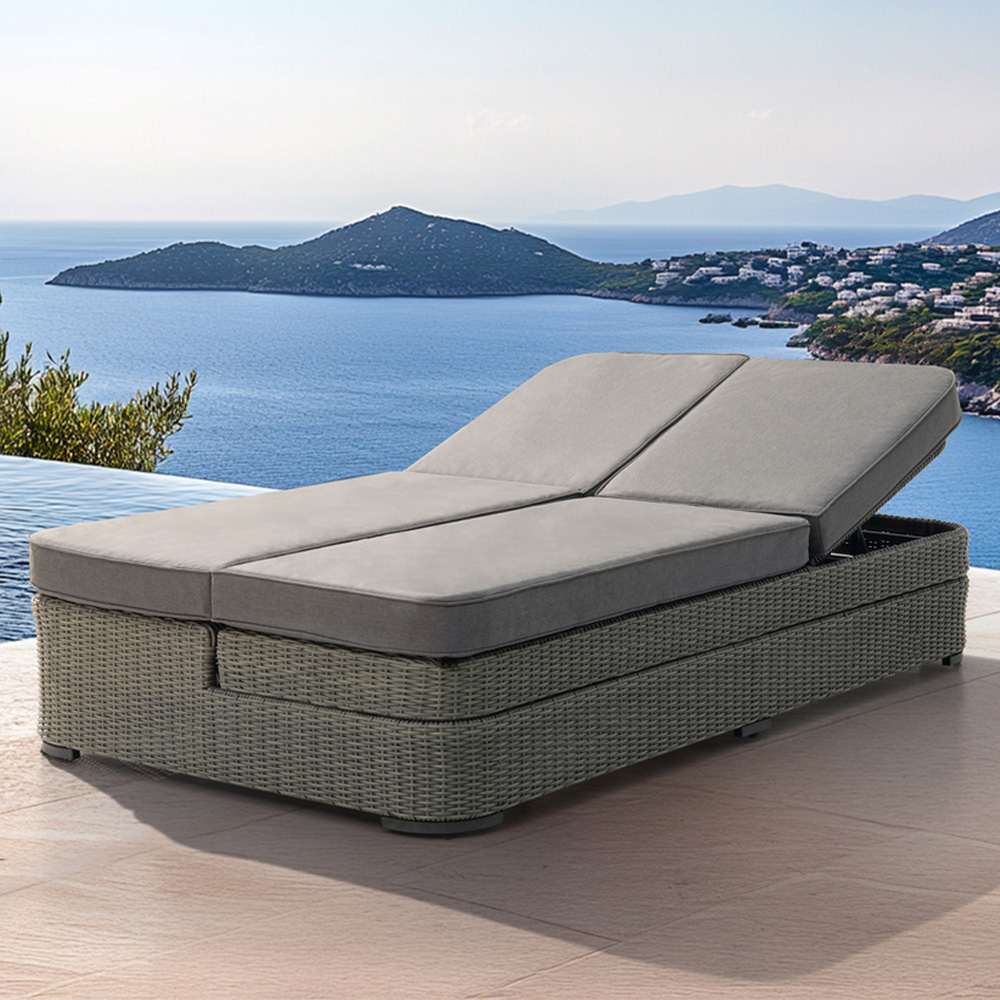 Sunjoy 2 Person Grey Patio Lounge Chair Image 1