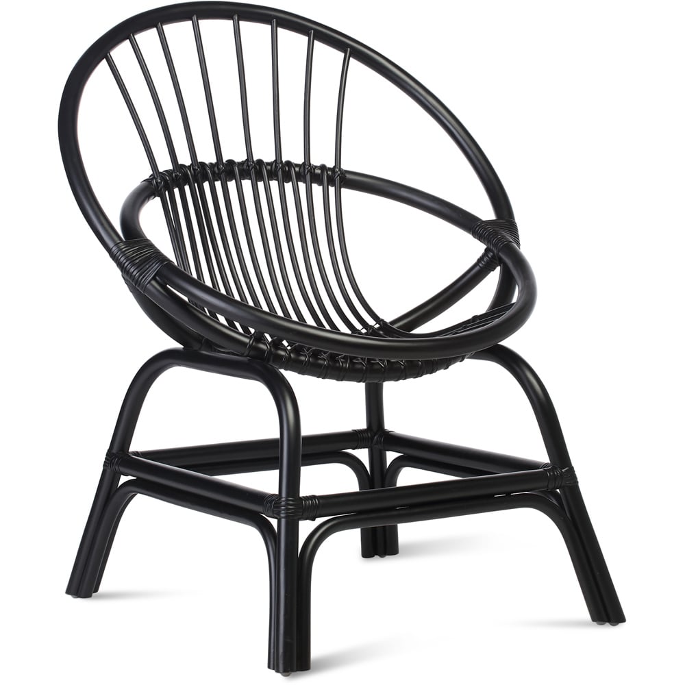 Desser Moon Black Rattan Accent Chair Image 2