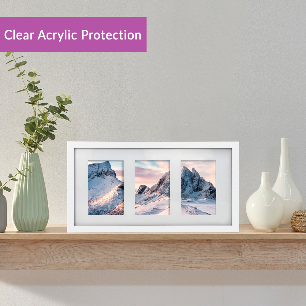 Innoteck Essentials 3 in 1 Matt White Wooden Photo Frame Image 4