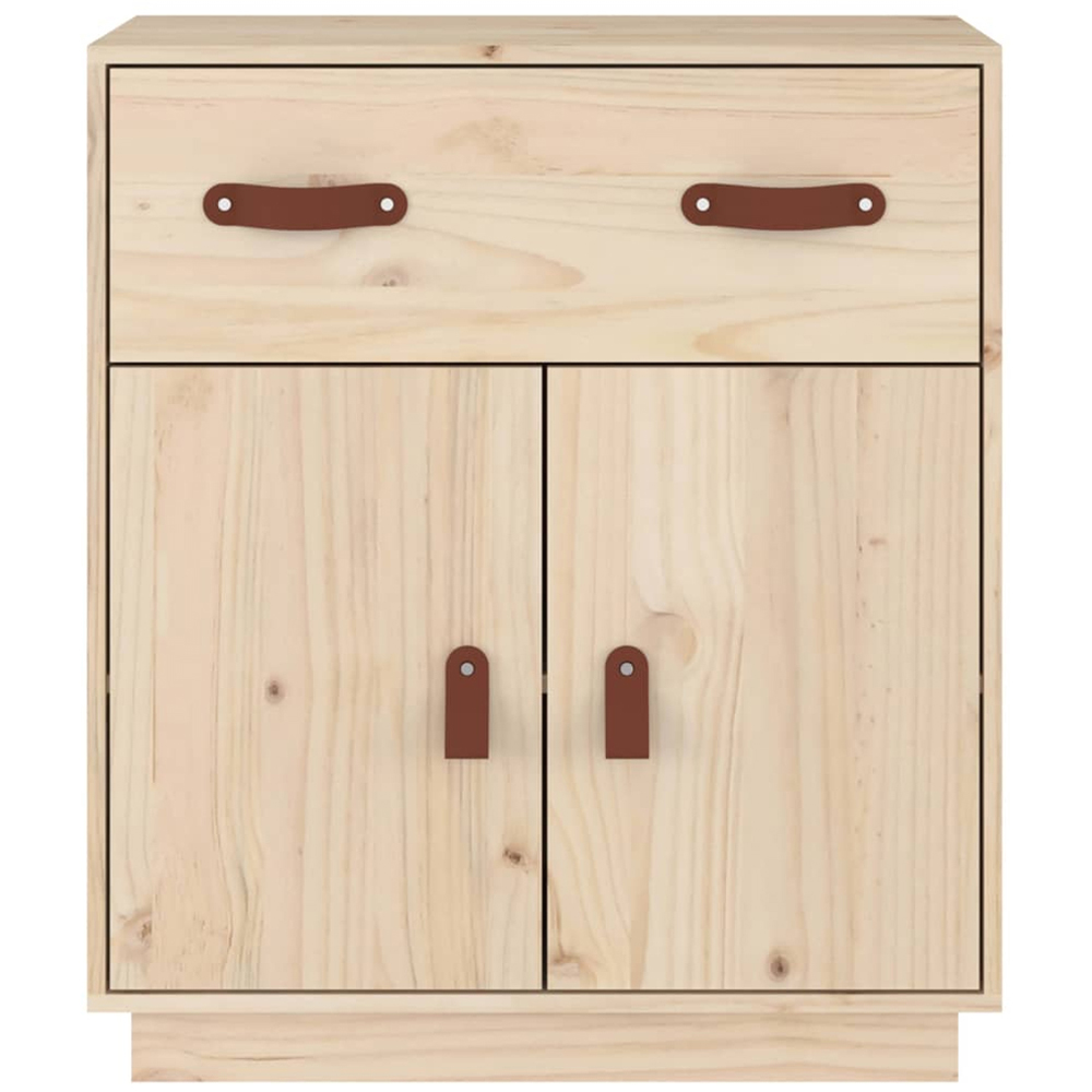 vidaXL 2 Door Single Drawer Natural Sideboard Image 3