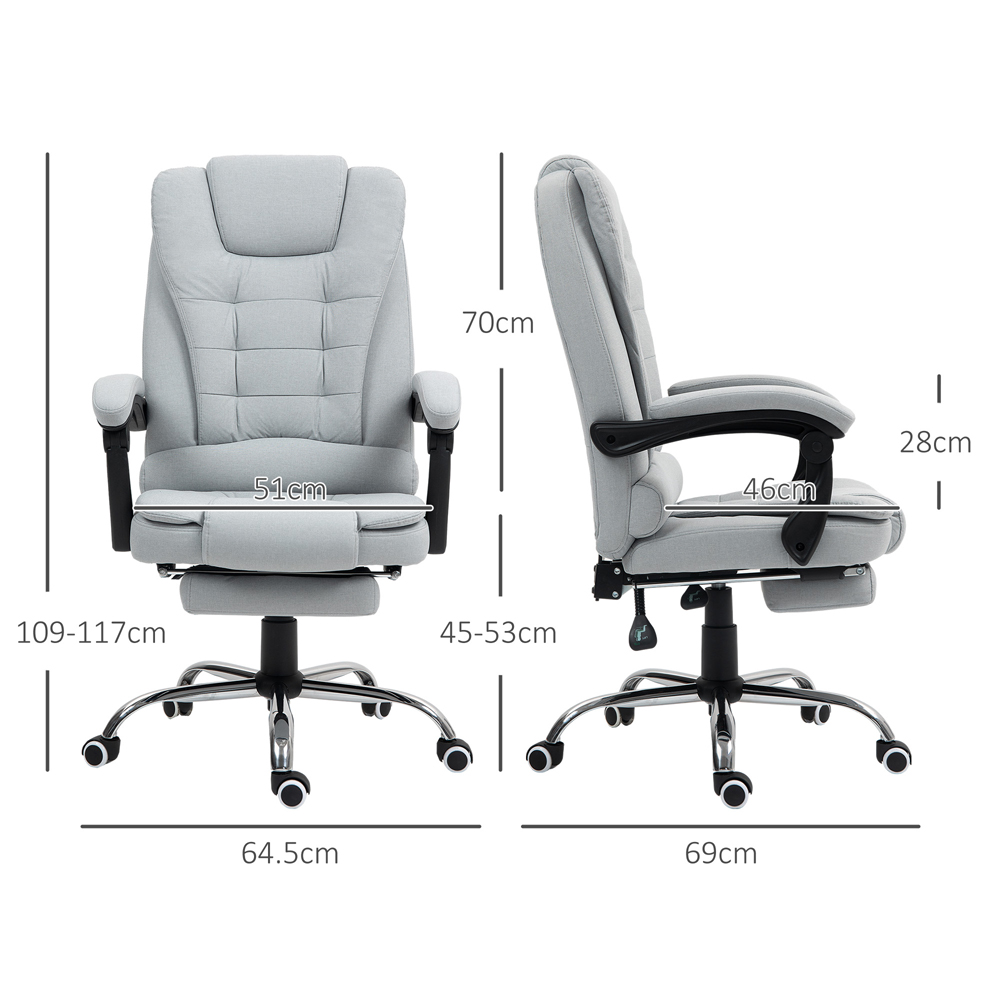 Portland Light Grey Executive Office Chair Swivel Chair with Footrest Image 9