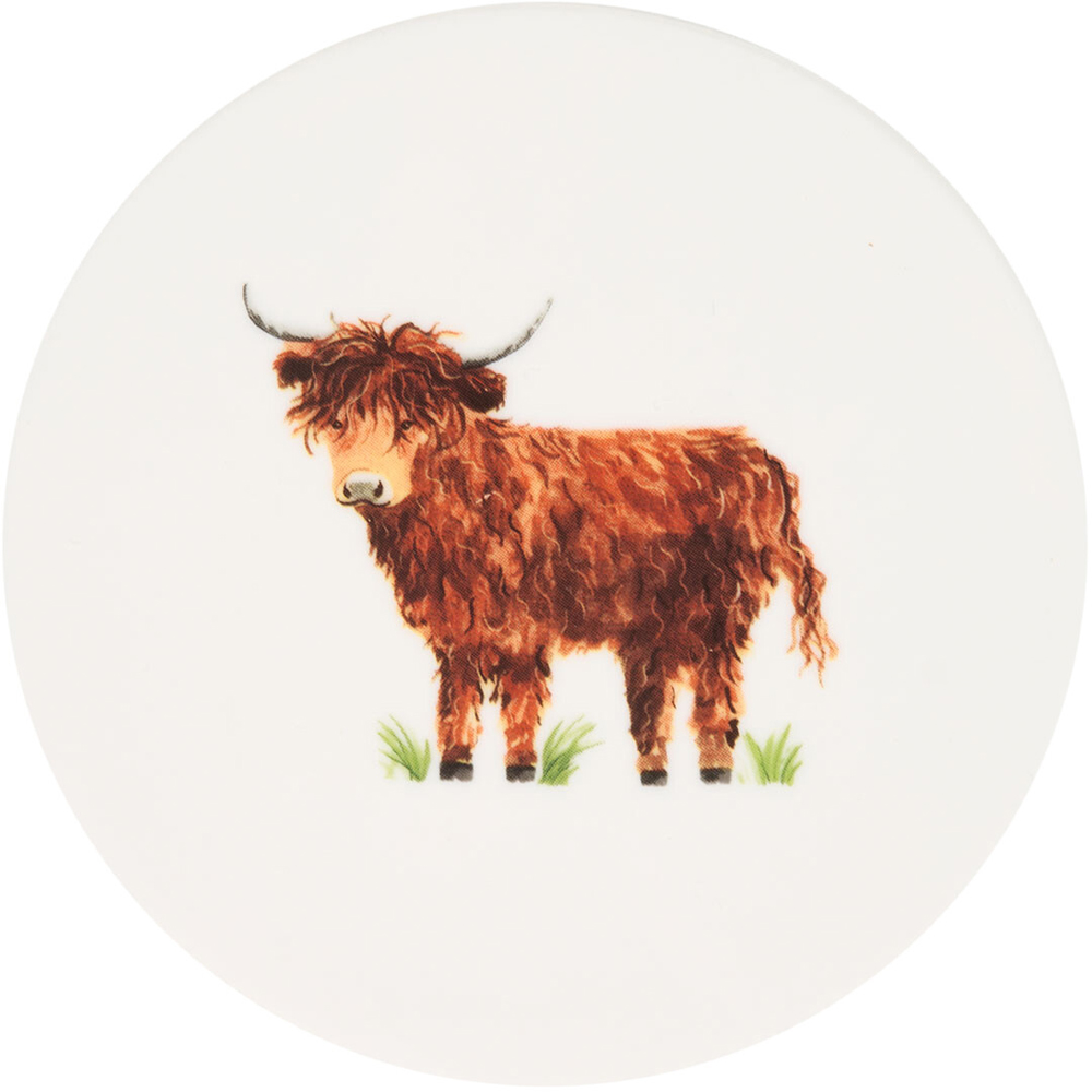 Highland Cow Ceramic Coaster Image 2