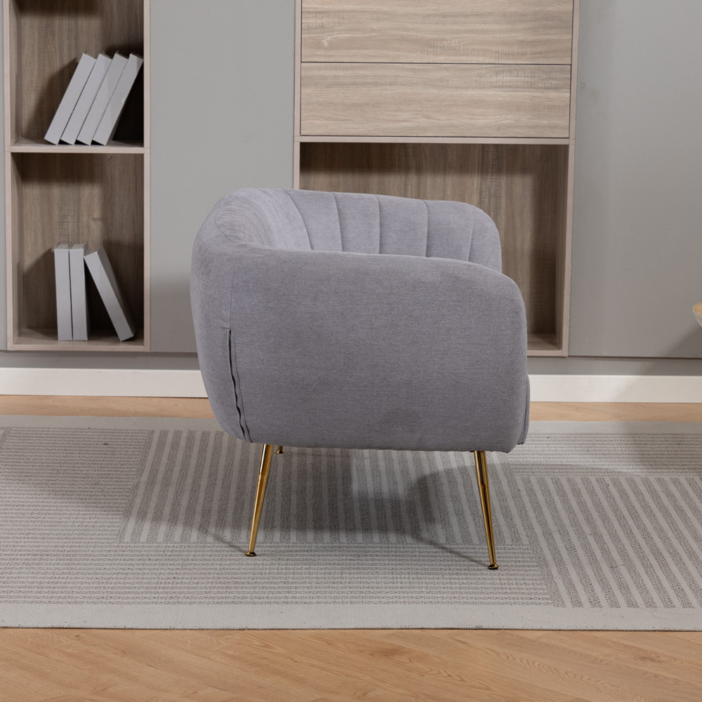 Artemis Home Stanton 2 Seater Grey Fabric Shell Accent Sofa Image 5