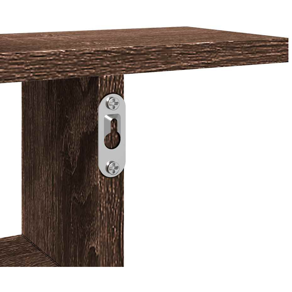 vidaXL 50 x 12 x 50cm Set of 2 Brown Oak Wall Shelf Image 8
