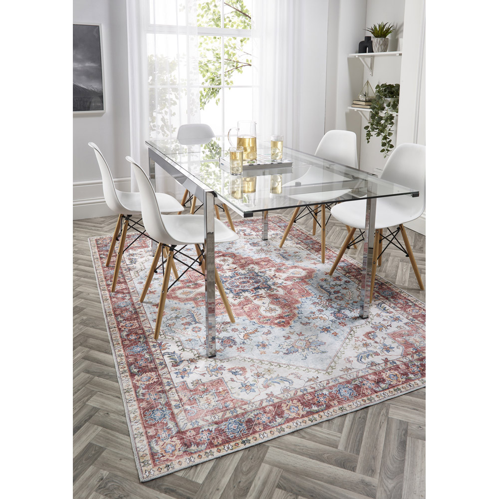 Origins My Washable Blue and Red Marrakesh Rug 80 x 150cm | Wilko