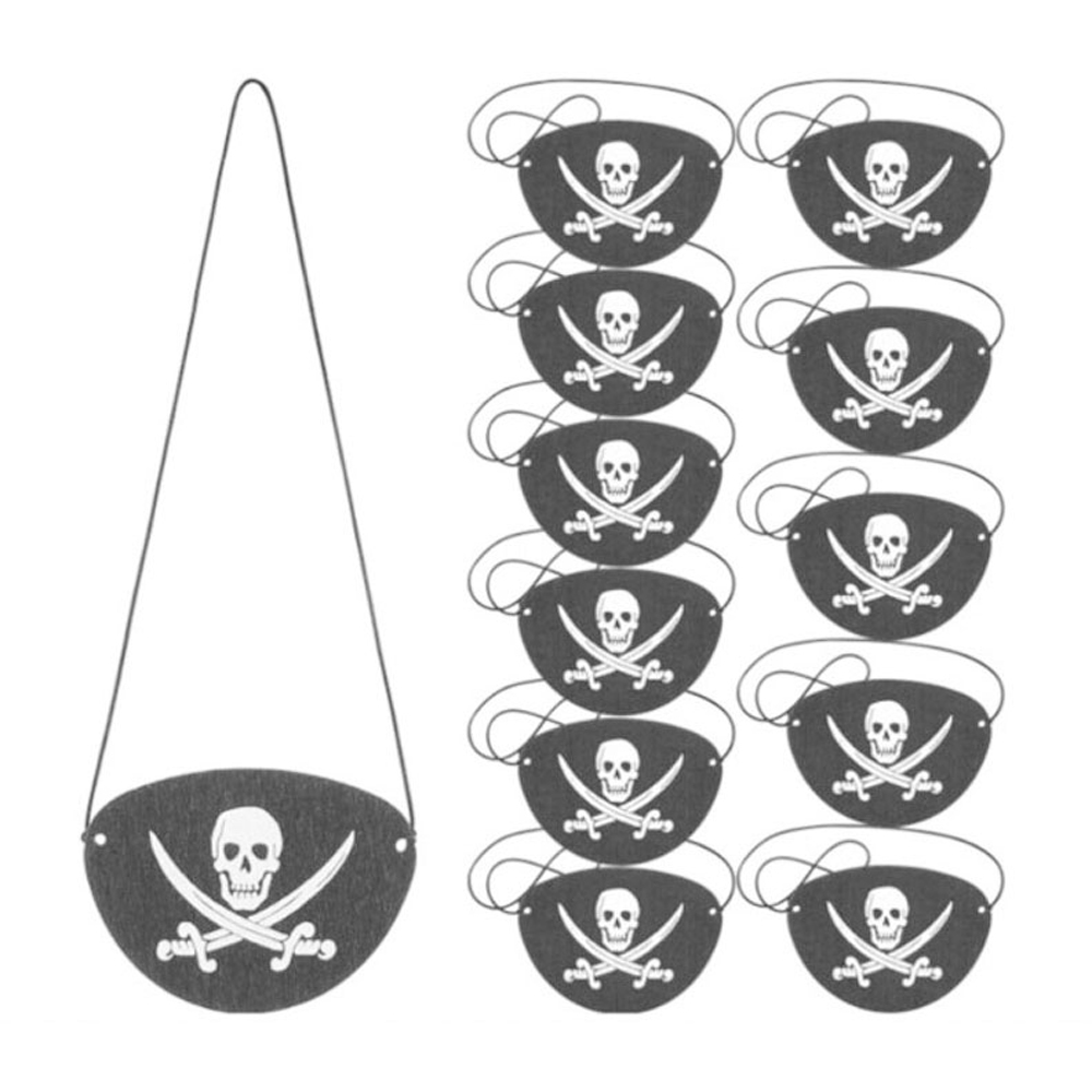 Jaoyeh Halloween Felt Pirate Blindfold Set 12 Pack Image 4
