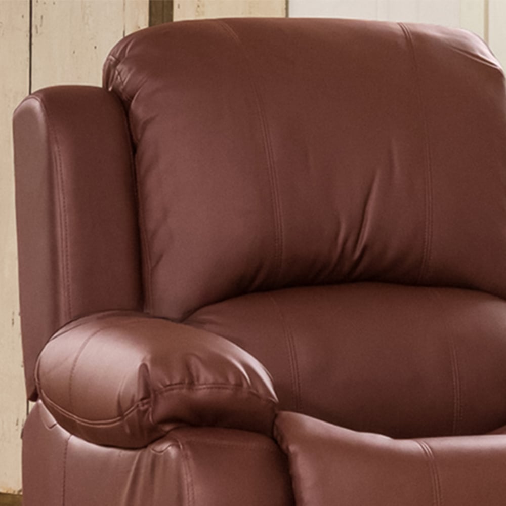 Glendale Burgundy Bonded Leather Manual Recliner Chair Image 2