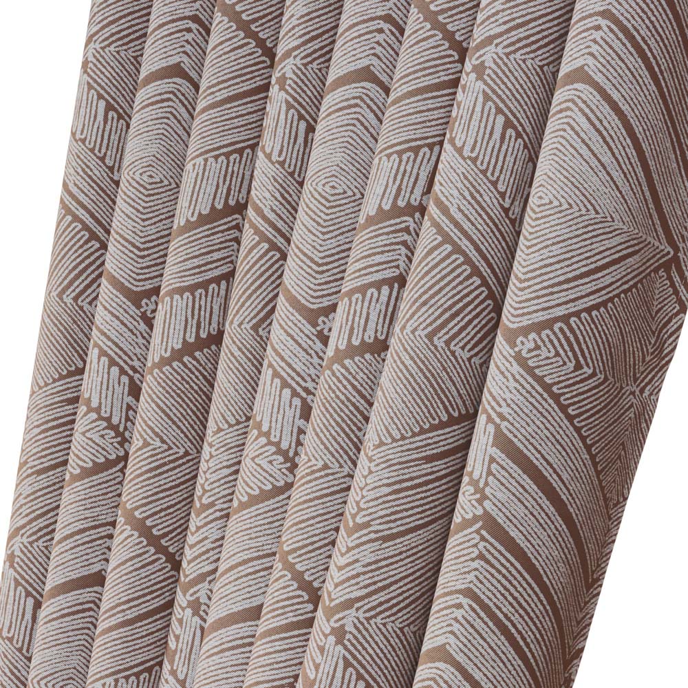 Alan Symonds Rust Geometric Aztec Print Blackout Ring Top Eyelet Curtains 229 x 229cm Image 3
