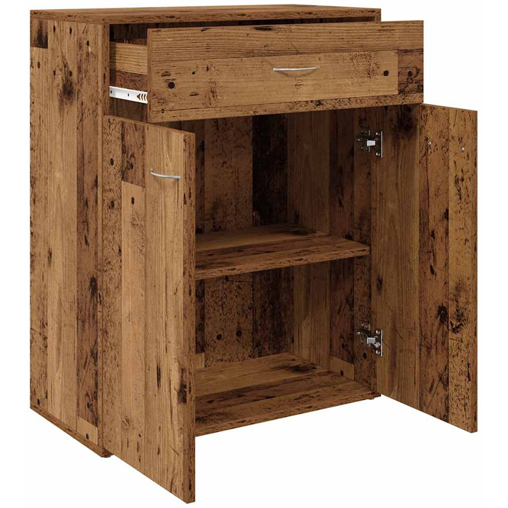 vidaXL 2 Door Single Drawer Old Wood Sideboard Image 4