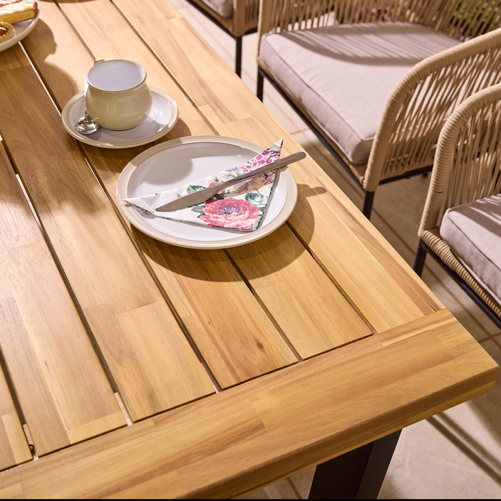 Rowlinson Oslo 6 Seater Natural Dining Table Set 210cm Image 4