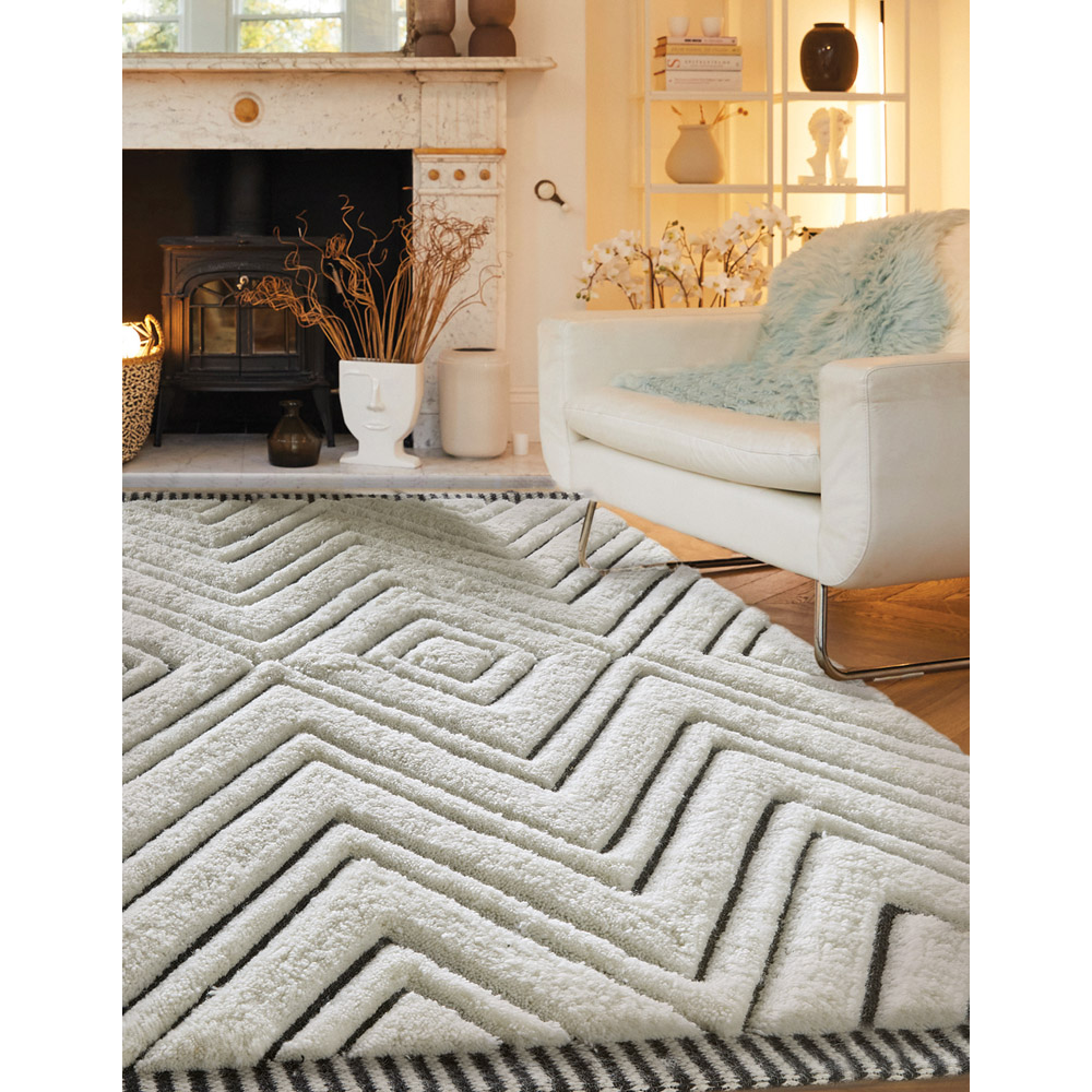 Origins Berber Mono Cream and Black Rug 160 x 230cm Image 2