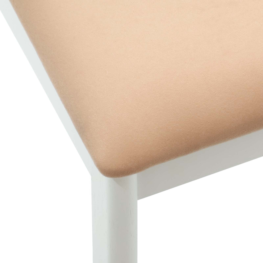 vidaXL Set of 2 White and Brown Rubberwood Dining Chairs Image 5