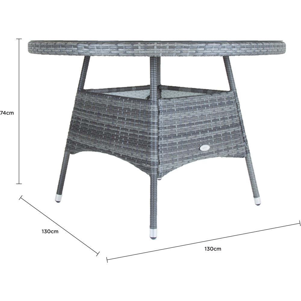 Charles Bentley 6 Seater Rattan Dining Table Grey Image 9