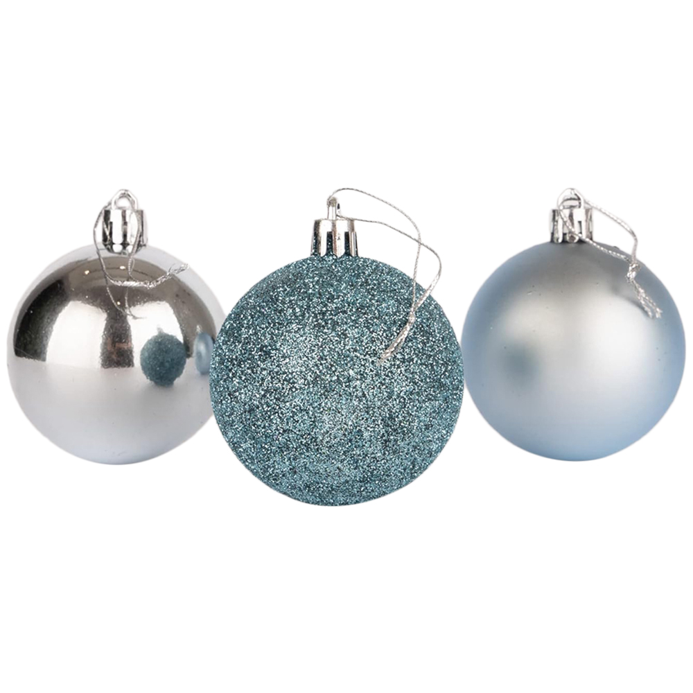 Shatchi 5cm Light Blue Shatterproof Christmas Bauble 18 Pack Image 2