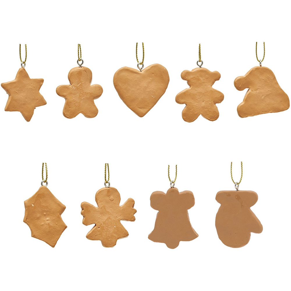 The Christmas Gift Co Gingerbread Cookies Hanging Tree Decoration 9 Pack Image 2