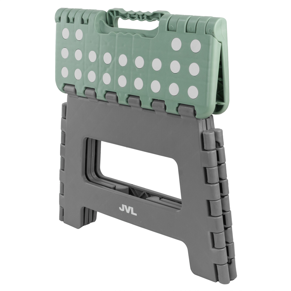 JVL Cleaning 2 Piece Grey Folding Step Stool Set Image 4