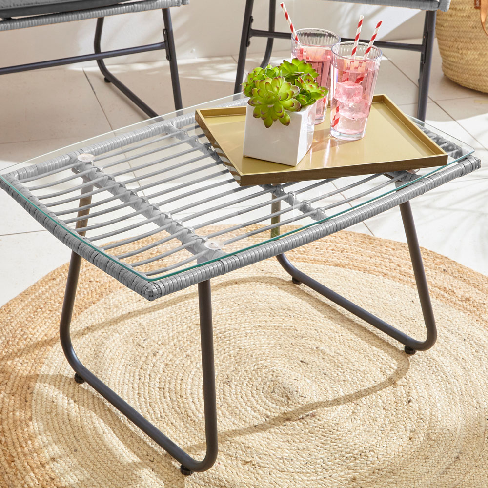 Neo 4 Seater Grey Bamboo Garden Lounge Set Image 3