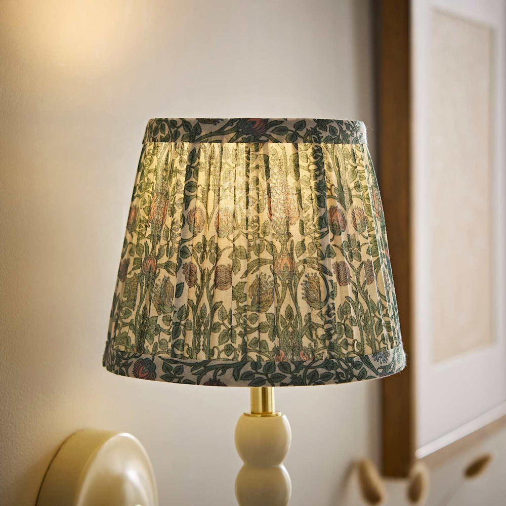 ValueLights Abel Blue Floral Pleated Tapered Mini Wall Light Lamp Shade Image 6