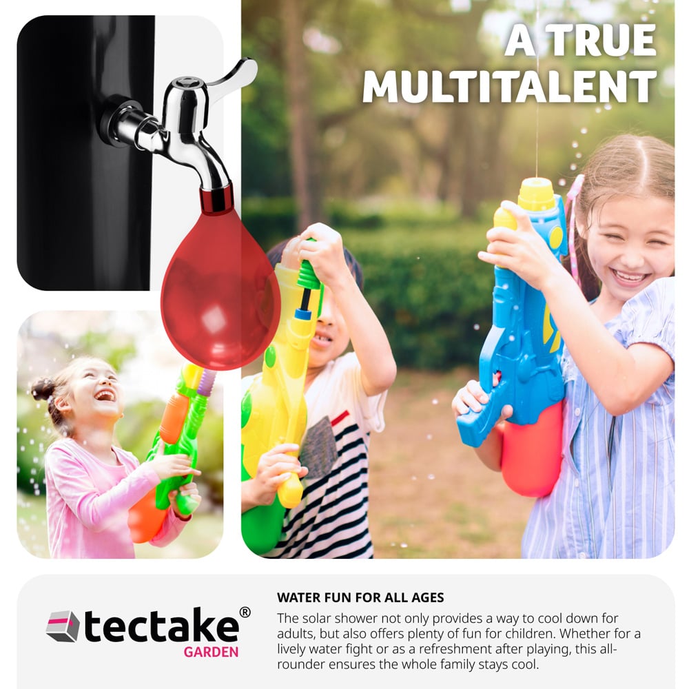 tectake Ofanto Black Solar Shower Set 38L Image 8